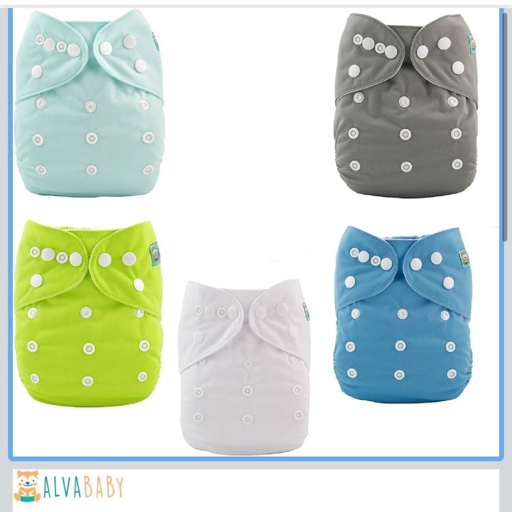 Set of 5 AlvaBaby Cloth diapers with inserts